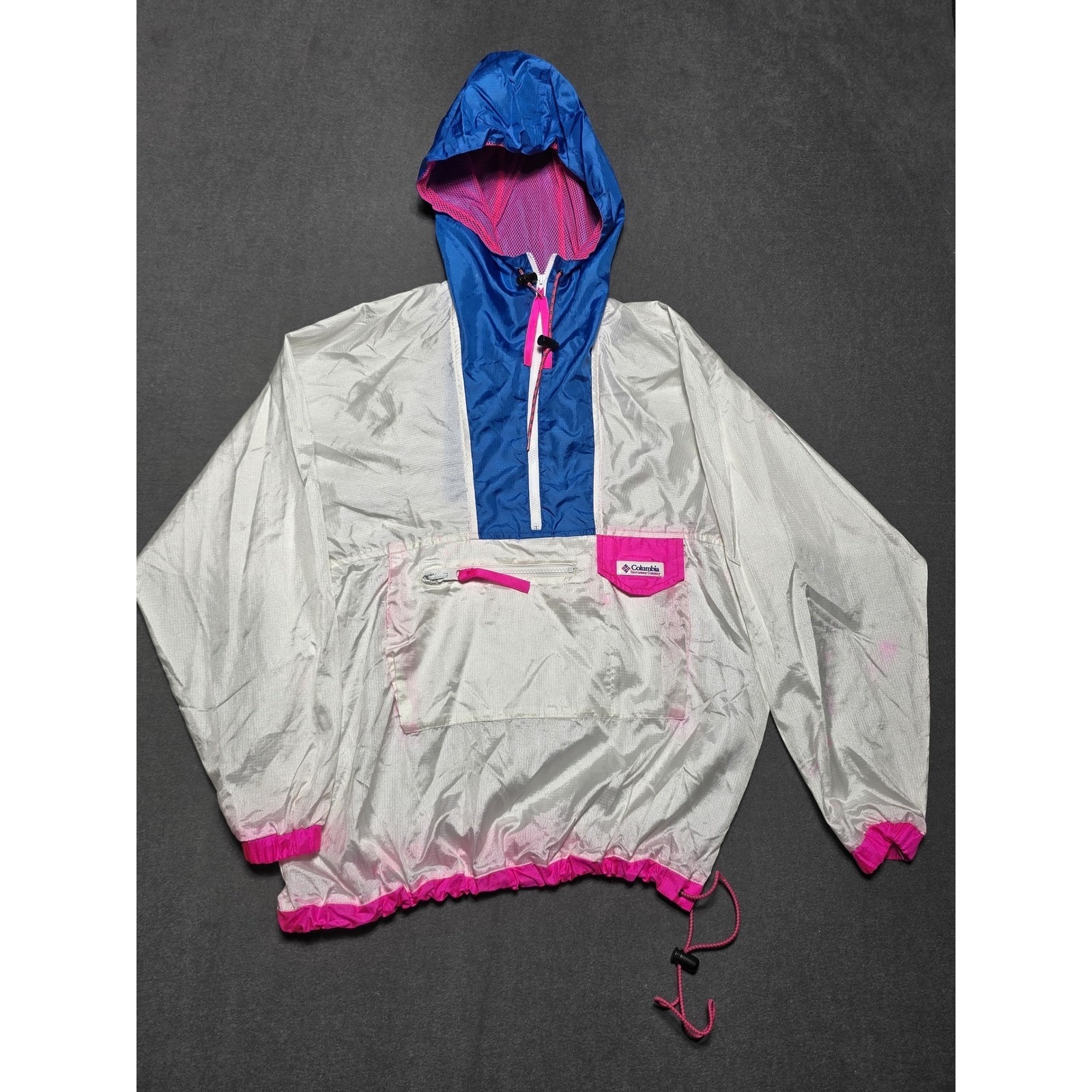 Vintage Columbia Sportswear Windbreaker Anorak Jacket Hooded 90s Womens M
